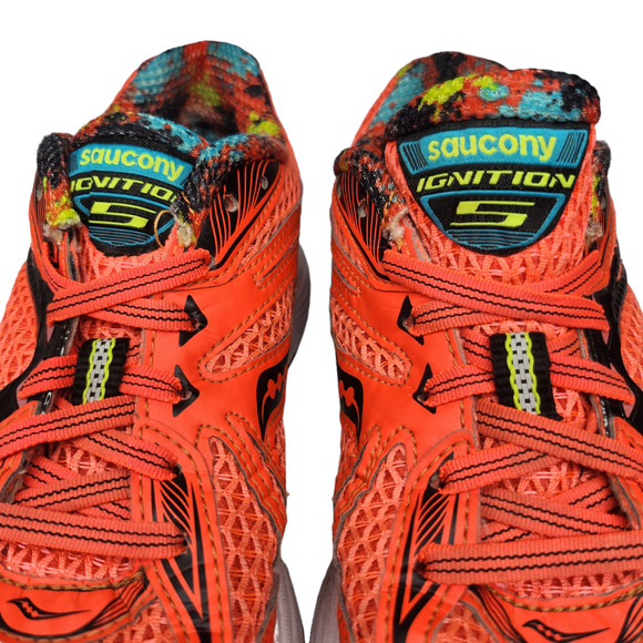 Saucony Shoes Womens 6.5 Ignition 5 Orange Yellow Neon Florescent Running Gym - Picture 4 of 12
